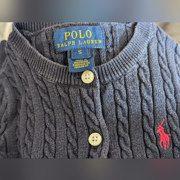 Ralph Lauren navy cardigan size 5 years old - Picture 3 of 6